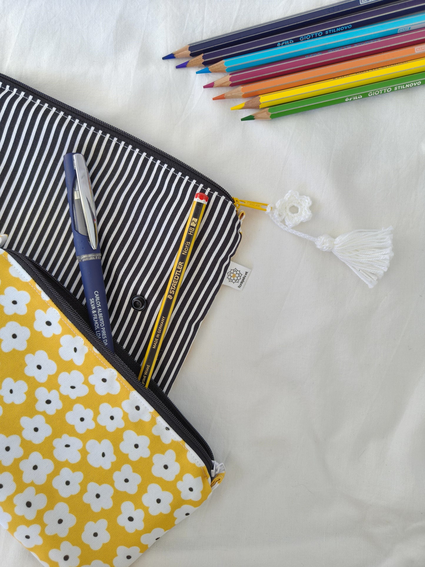 Estojo Duplo Flor Amarela