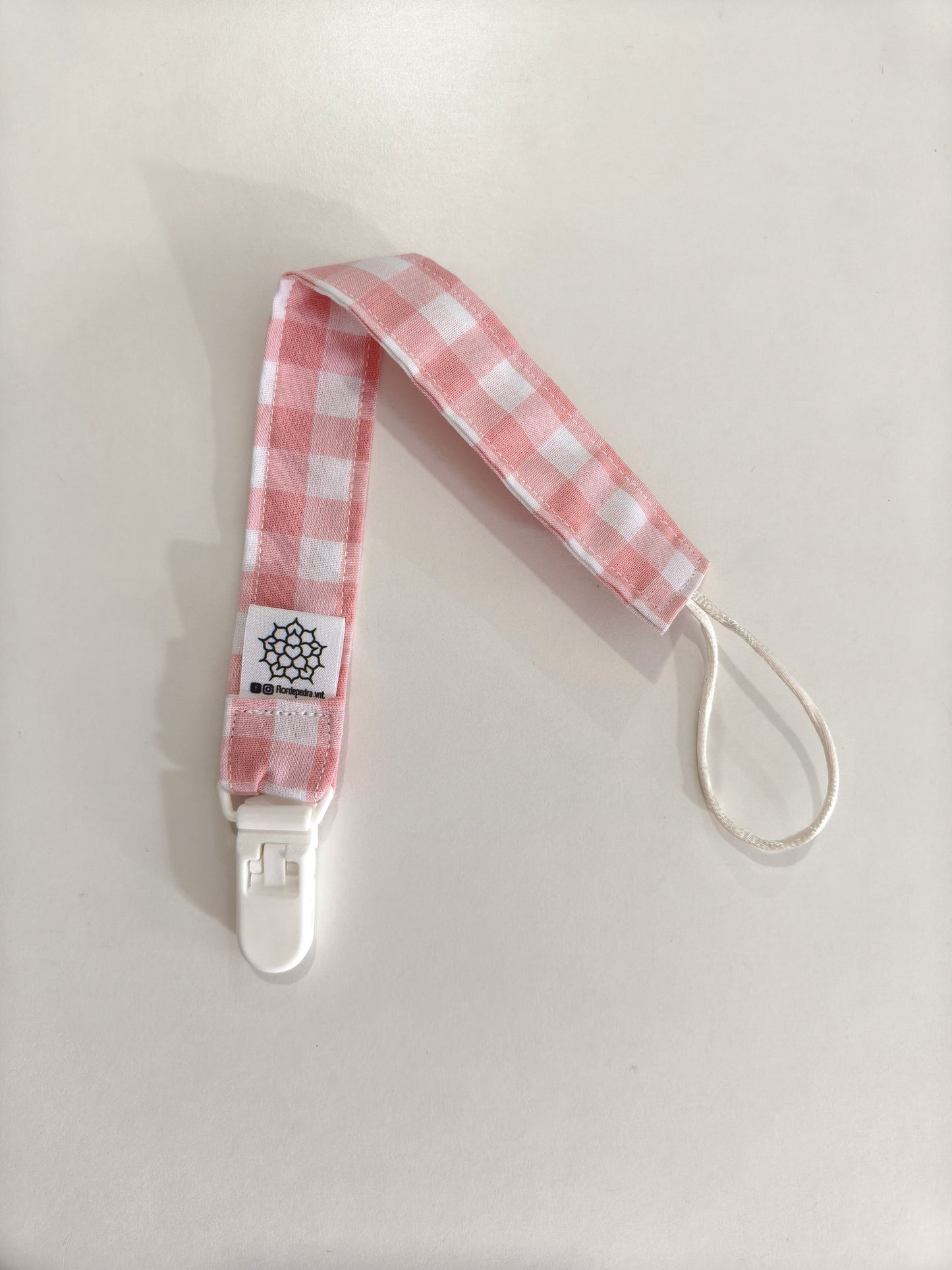 Fita Chupeta Vichy Rosa
