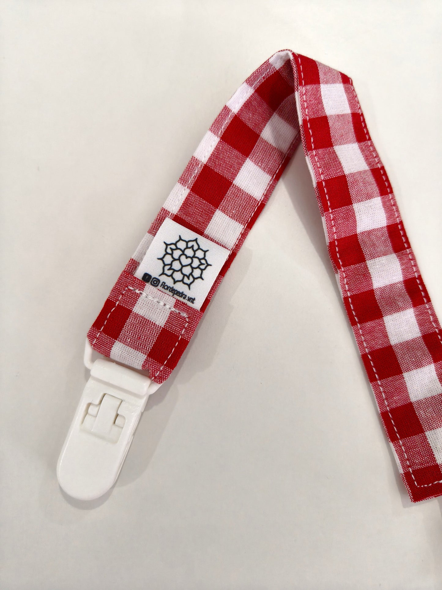 Fita Chupeta Vichy Vermelho