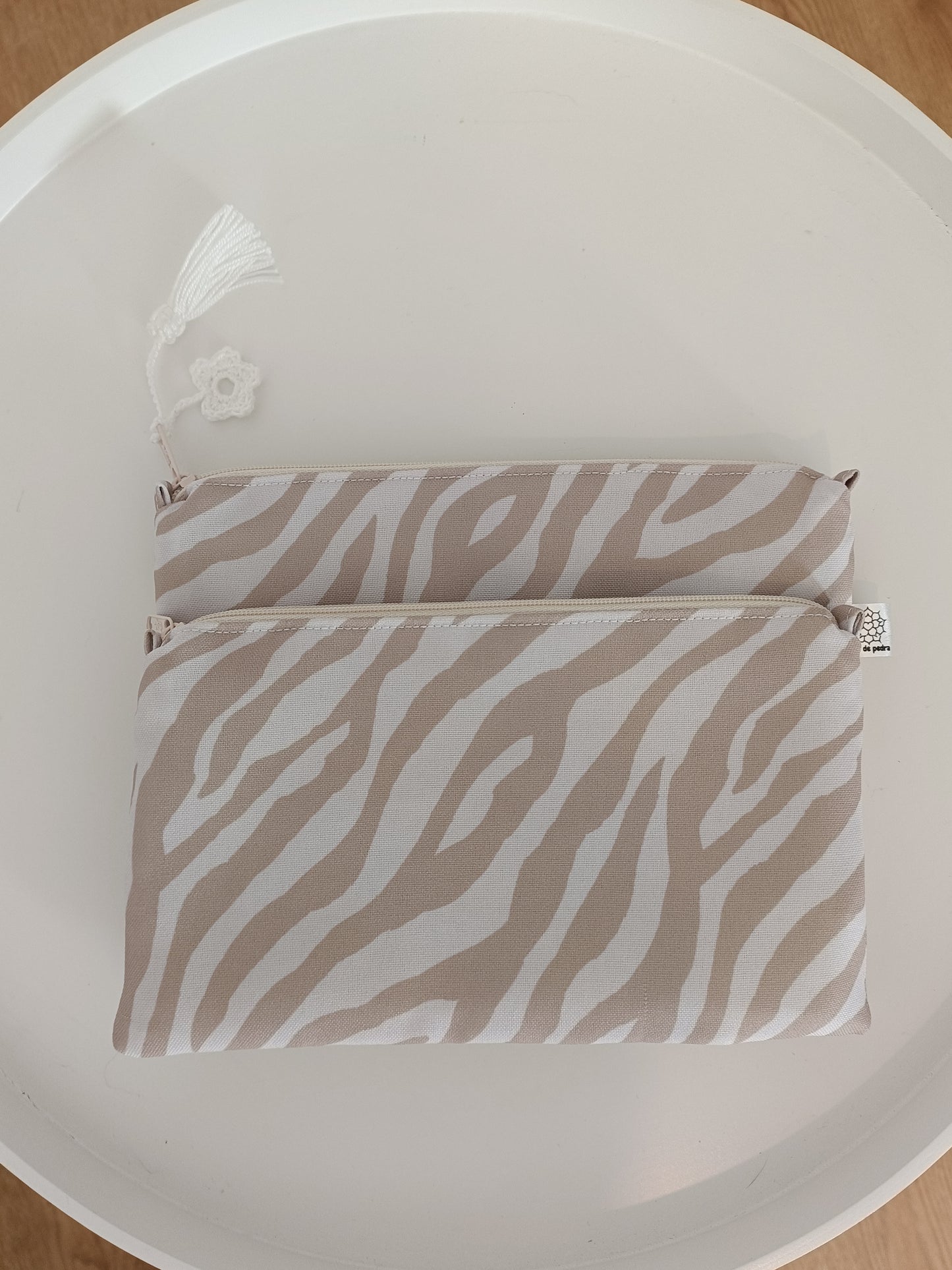 Estojo Duplo Zebra Castanho