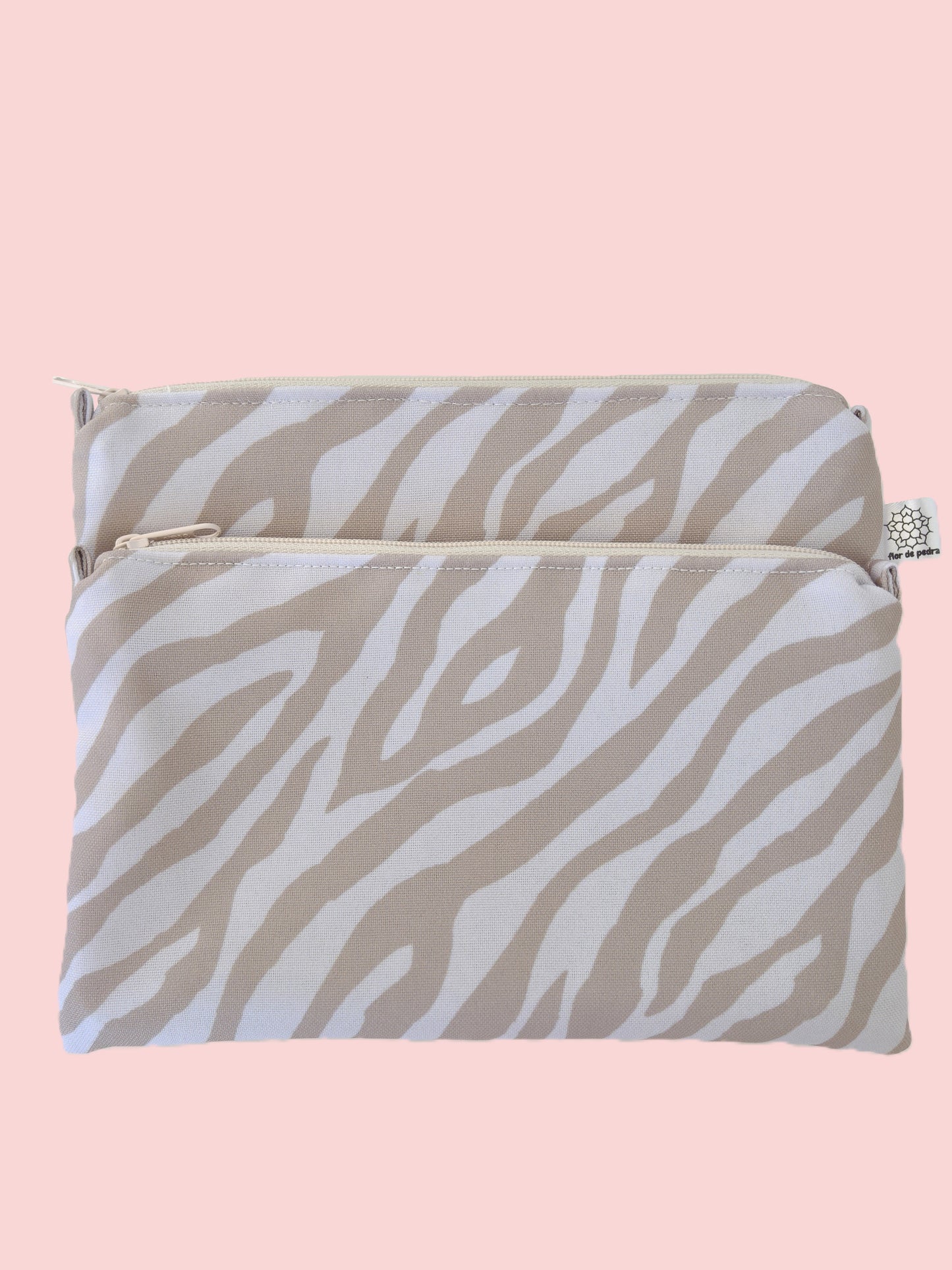 Estojo Duplo Zebra Creme