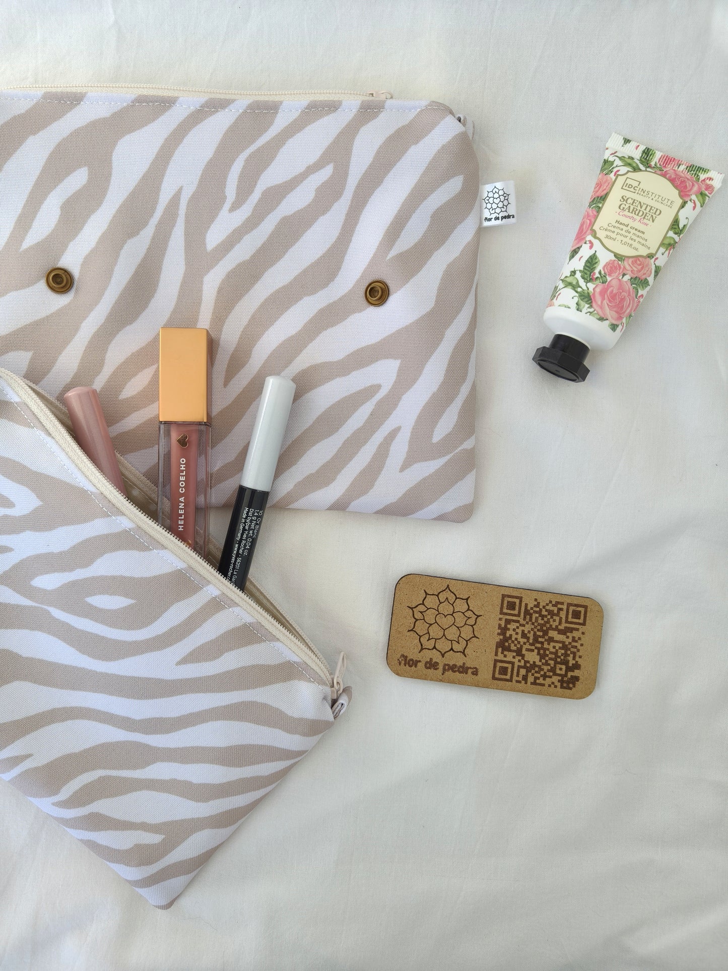 Estojo Duplo Zebra Creme