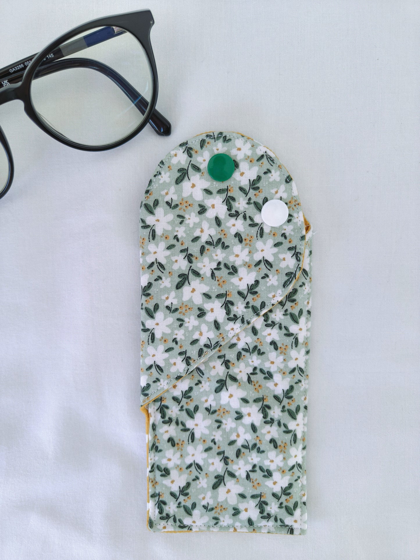 Bolsa Óculos Florido Verde