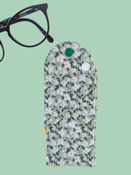 Bolsa Óculos Florido Verde