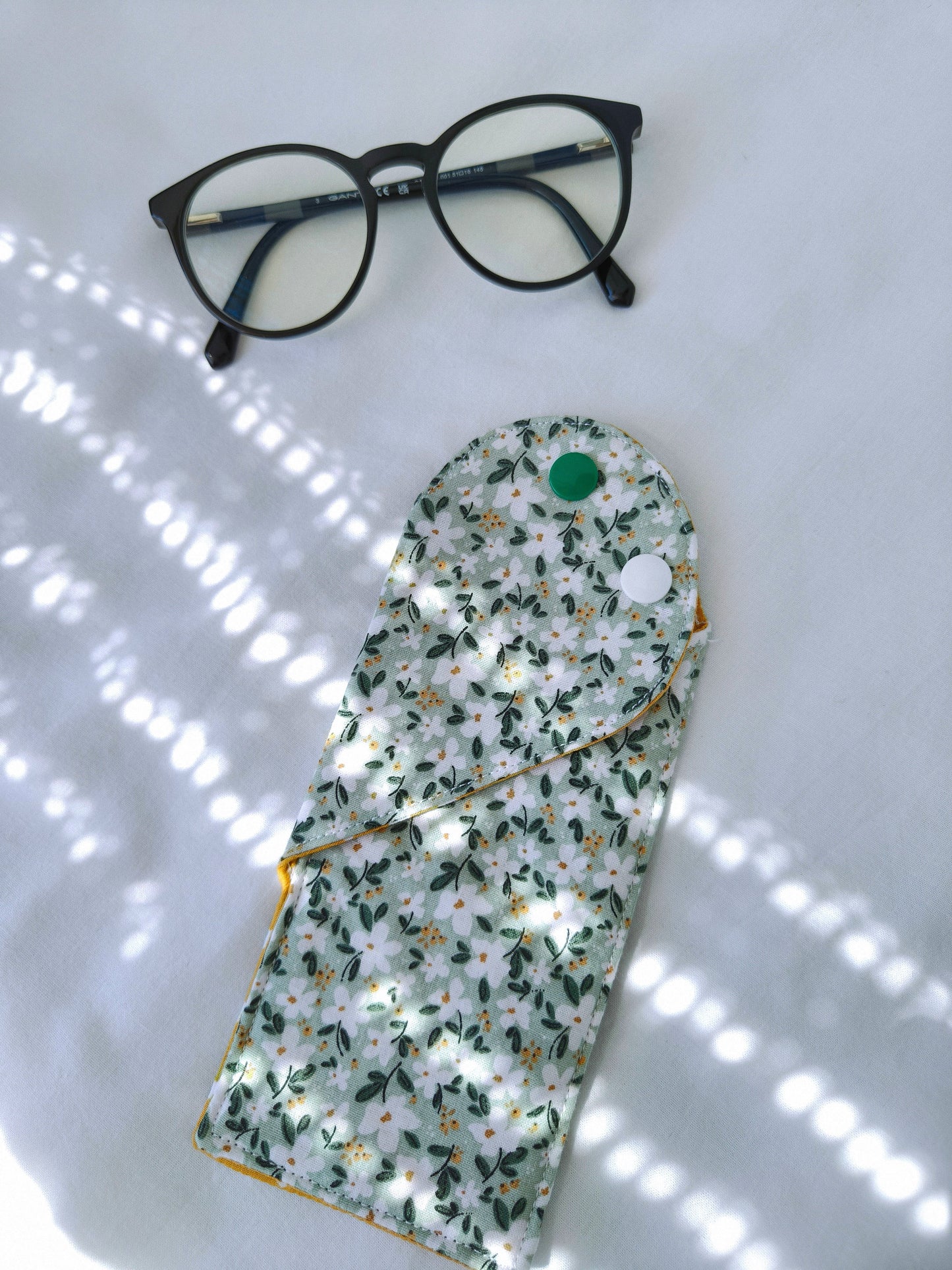 Bolsa Óculos Florido Verde