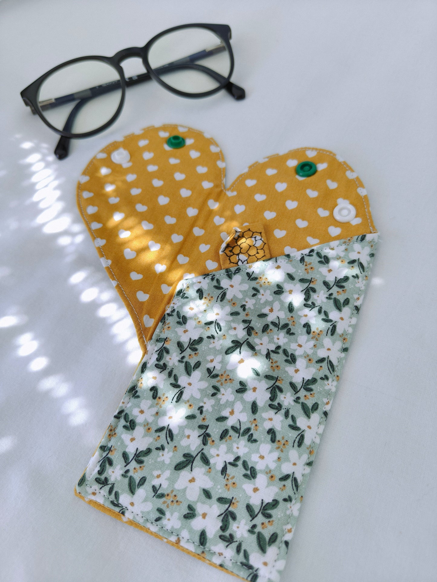 Bolsa Óculos Florido Verde