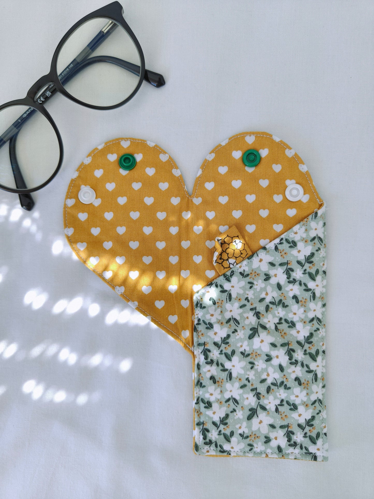 Bolsa Óculos Florido Verde