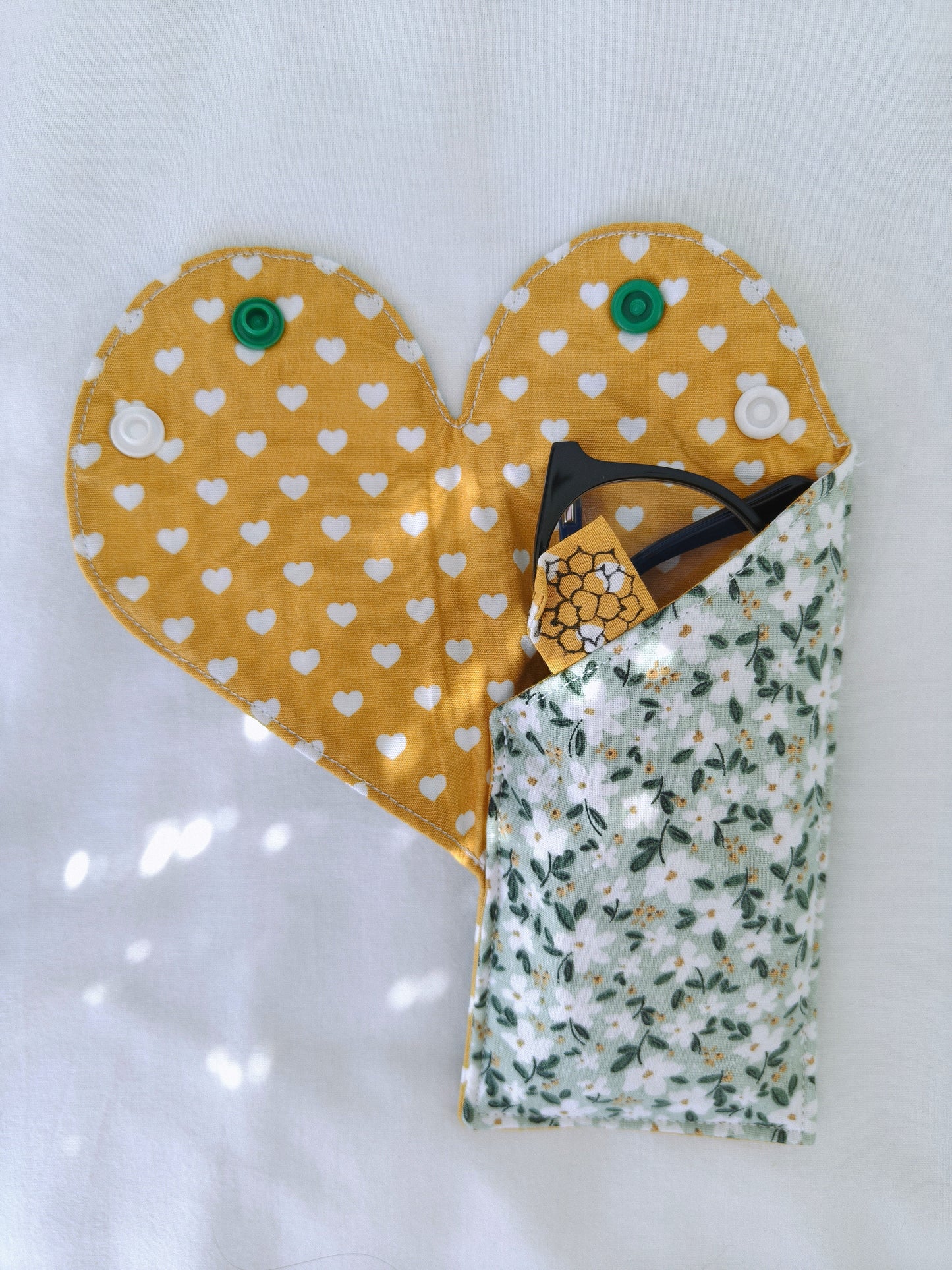 Bolsa Óculos Florido Verde