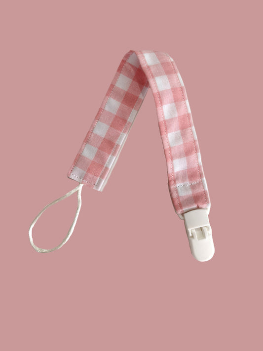 Fita Chupeta Vichy Rosa