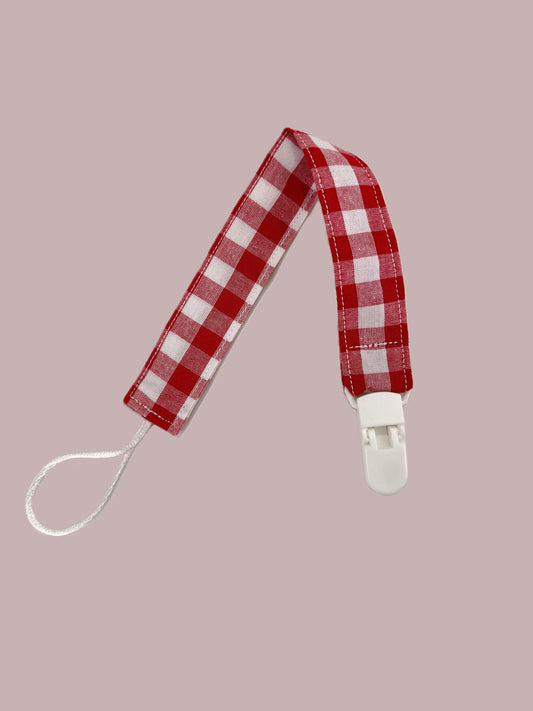 Fita Chupeta Vichy Vermelho