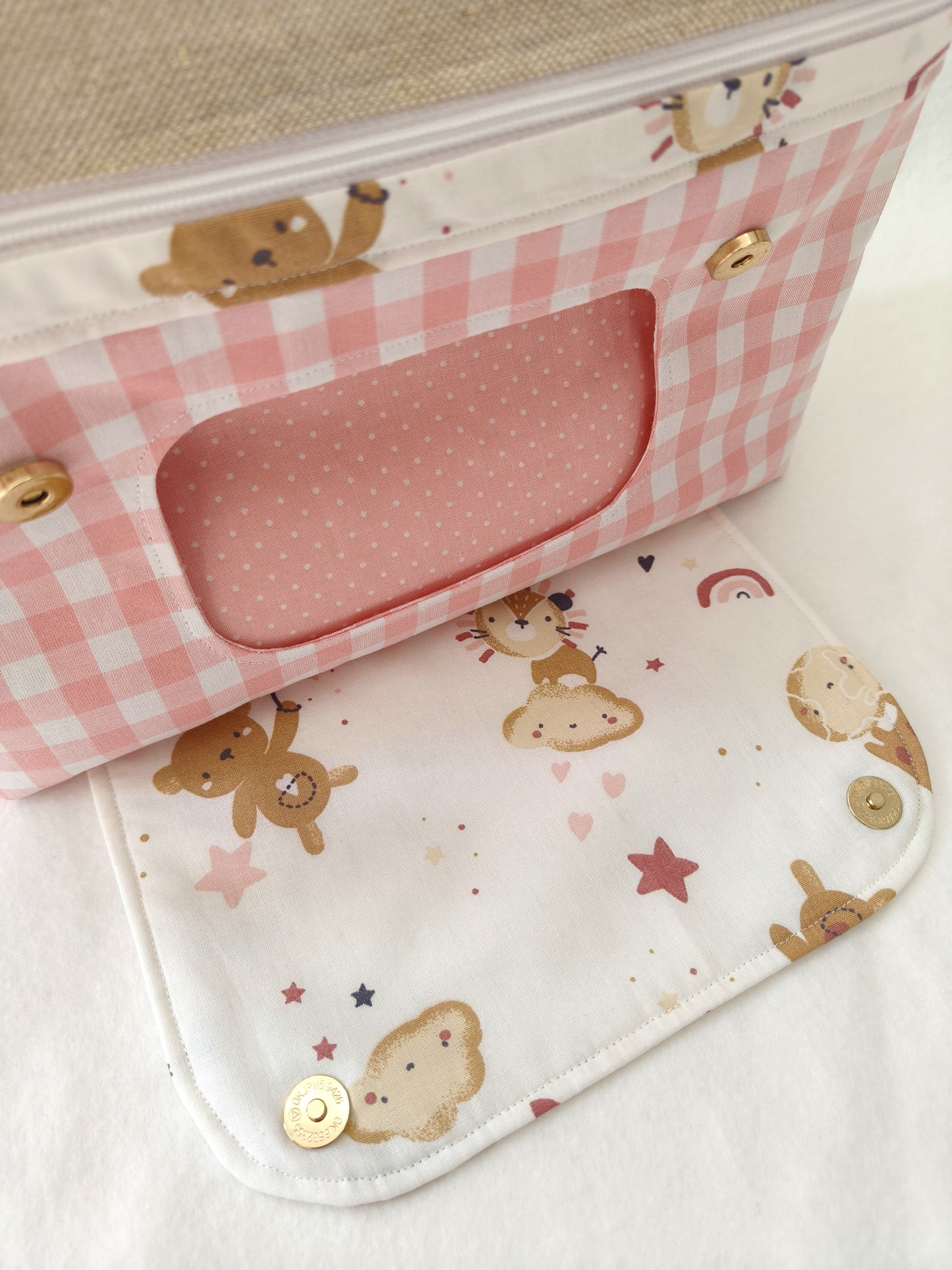 Bolsa Fraldas e Toalhitas Sonho Cor de Rosa