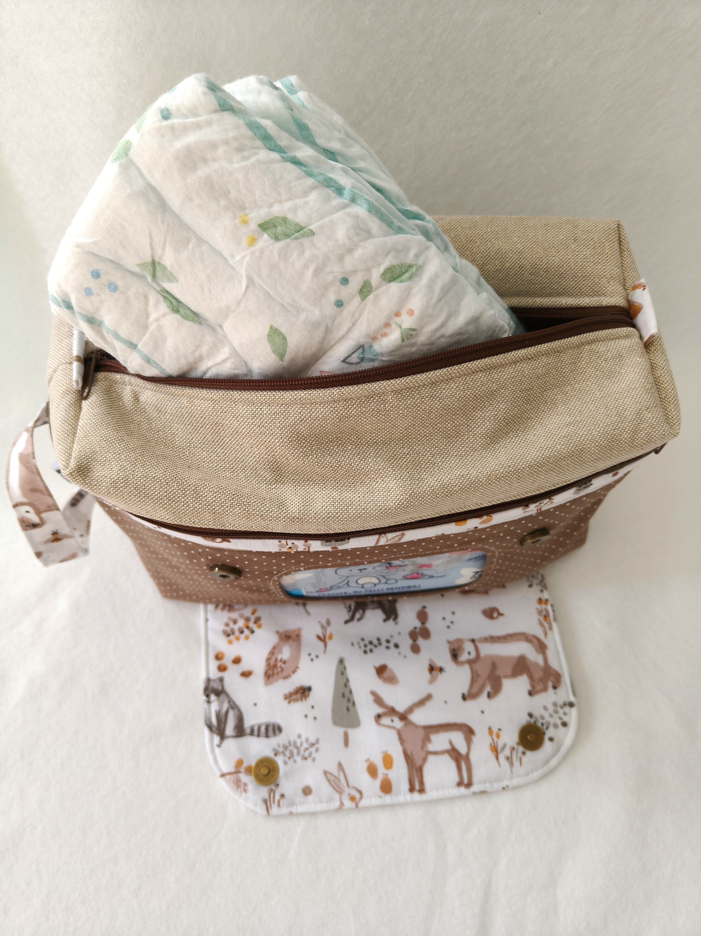 Bolsa Fraldas e Toalhitas Bosque Laranja