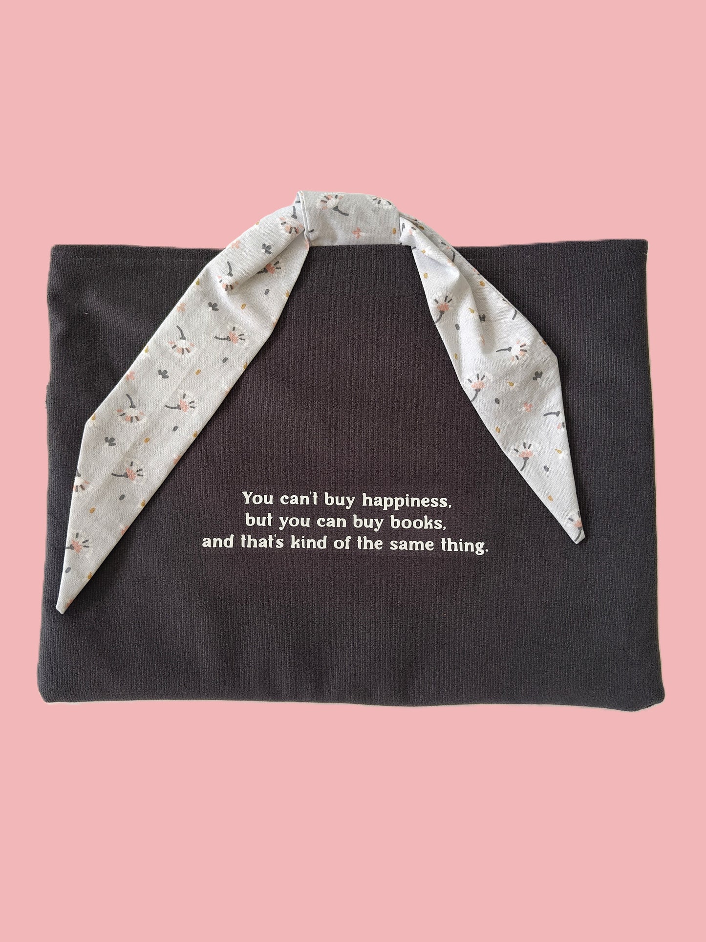 Bolsa Livro M Flor Cinza