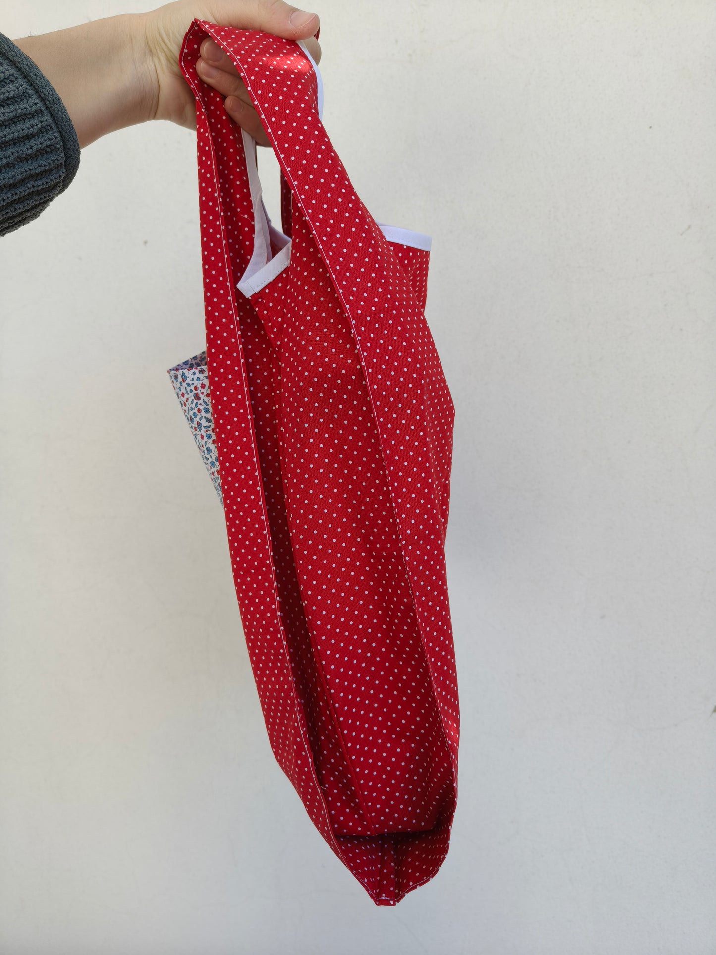 Saco Compras Reutilizável Florinhas Vermelhas