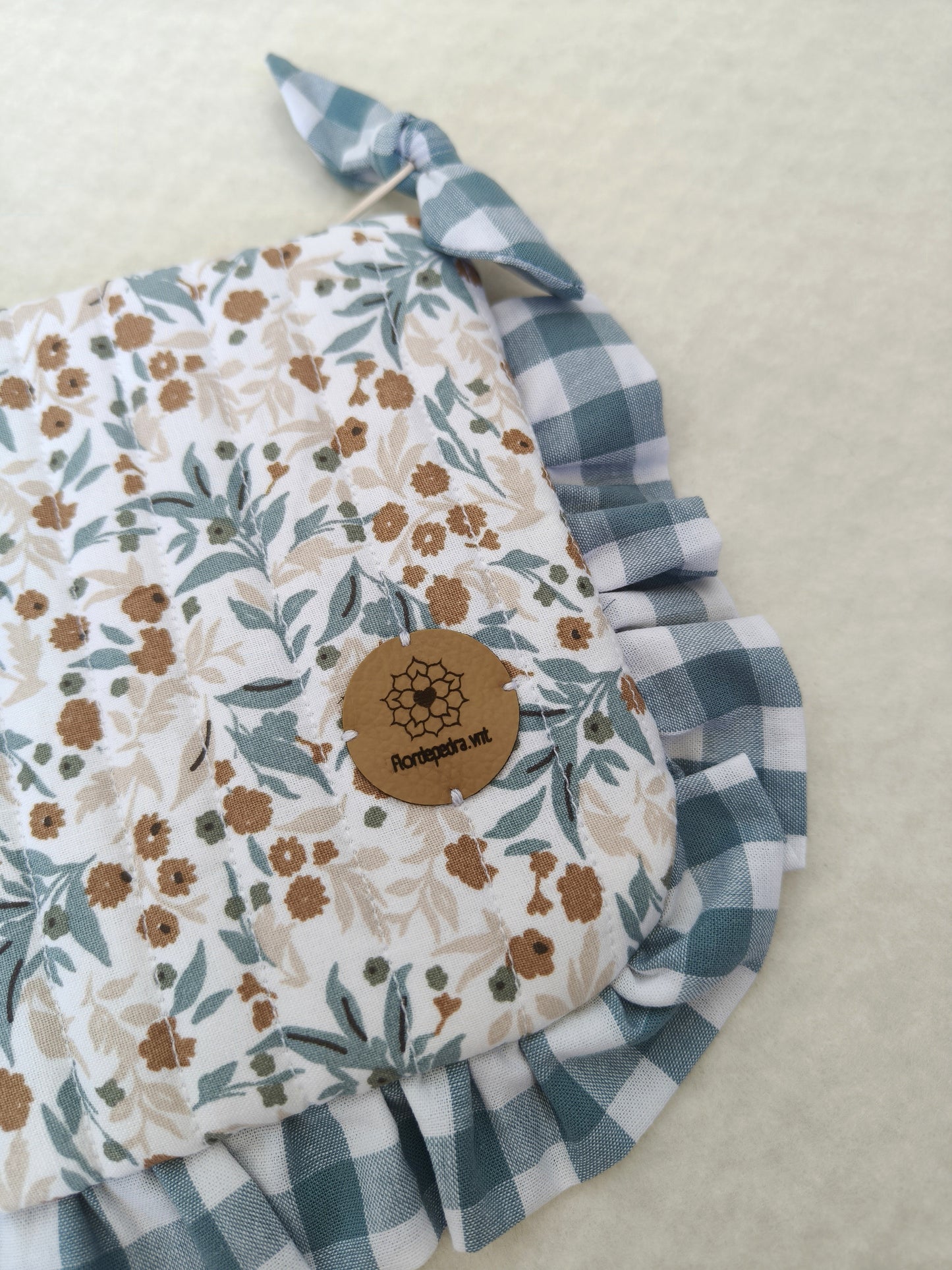 Bolsa Folhos M Flor Azul