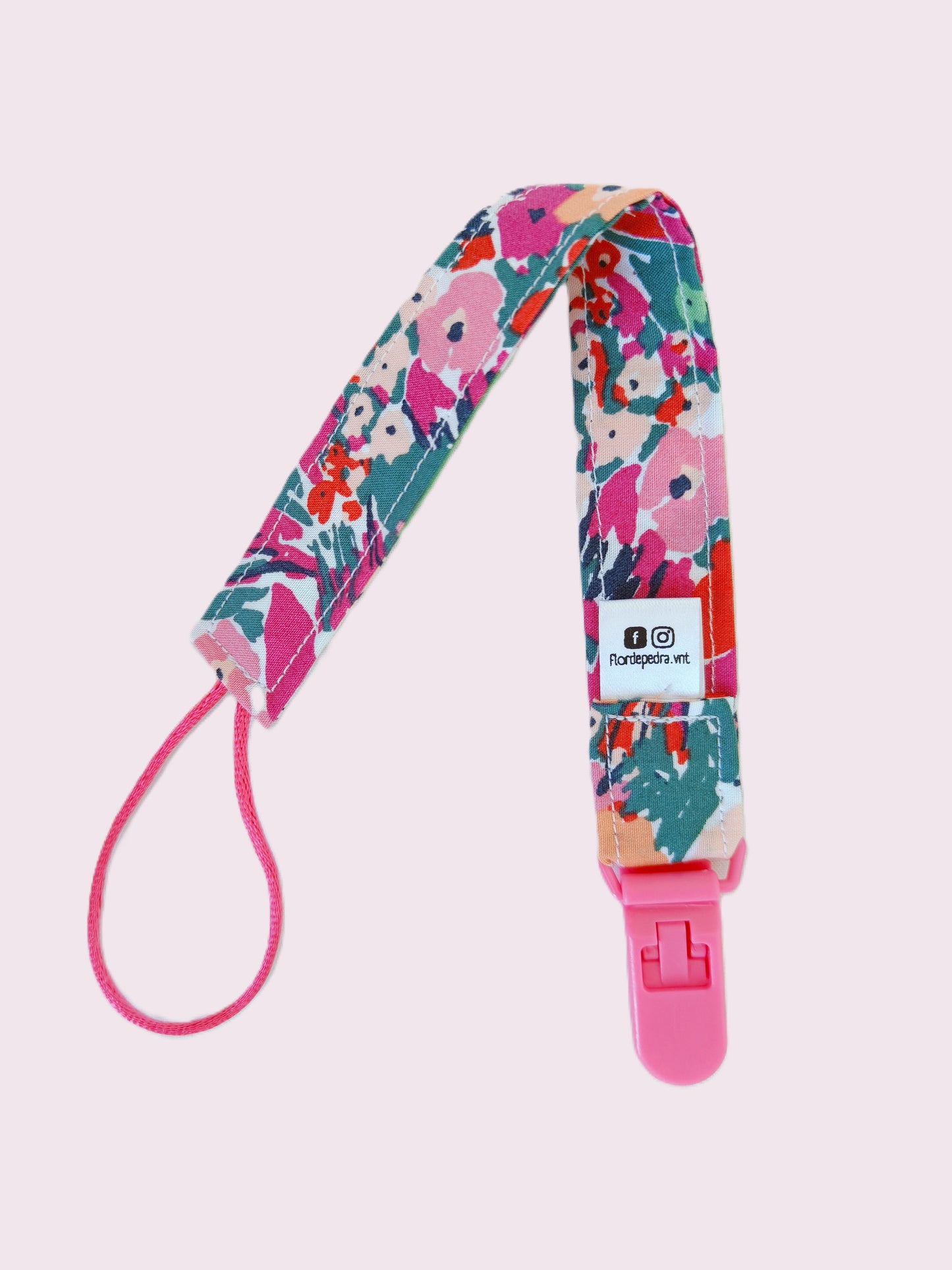 Fita para Chupeta Florida Rosa